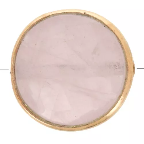 9mm 925 Sterling Silver Round faceted gemstone bead - Gold - Rose Quartz x1