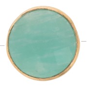 9mm 925 Sterling Silver Round faceted gemstone bead - Gold - Amazonite x1