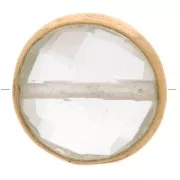 9mm 925 Sterling Silver Round faceted gemstone bead - Gold - Crystal Rock x1