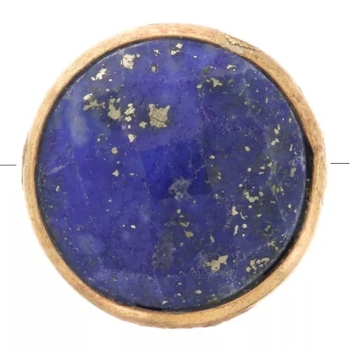 9mm 925 St. Silver Round faceted bead - Gemstone - Fine Gold Plated - Lapis lazuli