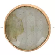 9mm 925 St. Silver Round faceted bead - Gemstone - Fine Gold Plated - Labradorite