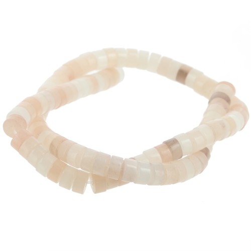 Heishi gemstone beads 6x3 mm - Peach Moonstone x38cm