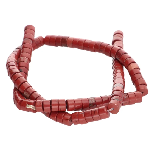 Heishi gemstone beads rondelles 6x3 mm - Red Jasper x38cm