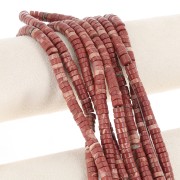 Heishi gemstone beads rondelles 6x3 mm - Red Jasper x38cm