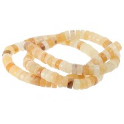 Heishi rondelle beads in dyed gemstone 6x3 mm - Jade Topaz x38cm