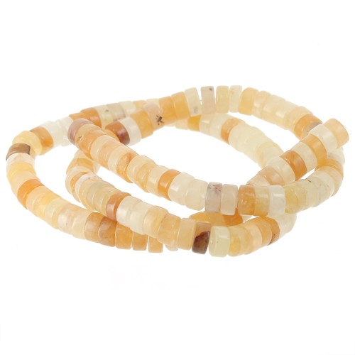 Heishi rondelle beads in dyed gemstone 6x3 mm - Jade Topaz x38cm