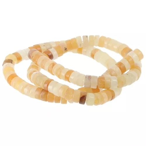 Heishi rondelle beads in dyed gemstone 6x3 mm - Jade Topaz x38cm