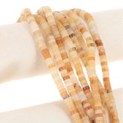 Heishi rondelle beads in dyed gemstone 6x3 mm - Jade Topaz x38cm