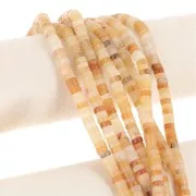 Heishi rondelle beads in dyed gemstone 6x3 mm - Jade Topaz x38cm