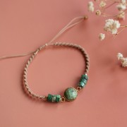 Heishi rondelle beads in dyed gemstone 6x3 mm - Jade Topaz x38cm