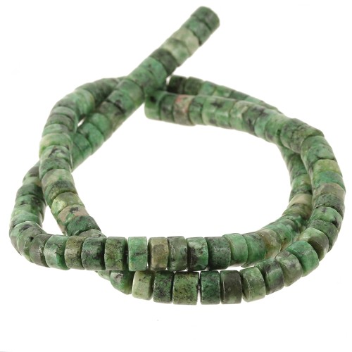 Heishi beads dyed gemstone 6x3mm African Turquoise Jasper x38cm