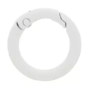 20mm Round Lobster Clasp - White x1