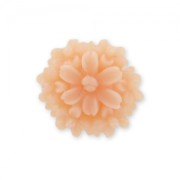Resin cabochon flower 13mm Mat Rose Peach x1|raw }}