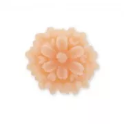 Resin cabochon flower 13mm Mat Rose Peach x1