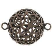 17x12mm 2-ring filigree ball connectors - Bronze Tone x10|raw }}