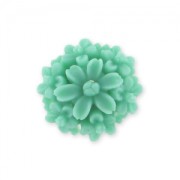 Resin cabochon flower 13mm Mat Green x1|raw }}