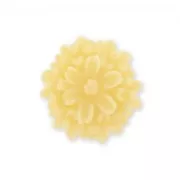 Resin cabochon flower 13mm Mat Yellow x1
