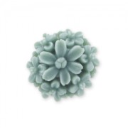 Resin cabochon flower 13mm Mat Grey x1|raw }}