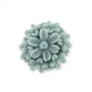 Resin cabochon flower 13mm Mat Grey x1