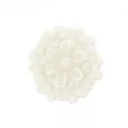 Resin cabochon flower 13mm Mat Cream x1
