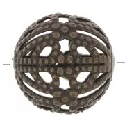 12mm Round filigree beads - Bronze x10