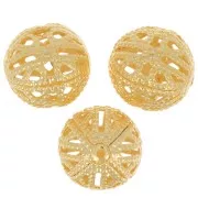 12mm Round filigree beads - Fine Gold plated x10