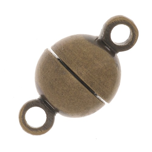 6mm Magnetic ball clasp - Bronze Tone x1