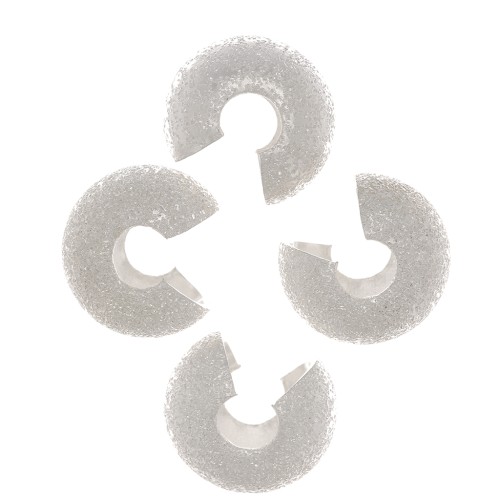 9mm Diamond effect crimp bead covers - Fine silver plating x20