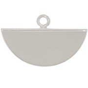 18x11mm Half-Moon Clamp Terminator - Fine silver plating x1|raw }}