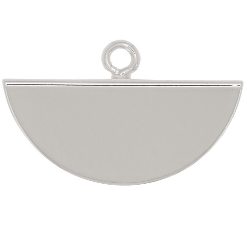 18x11mm Half-Moon Clamp Terminator - Fine silver plating x1