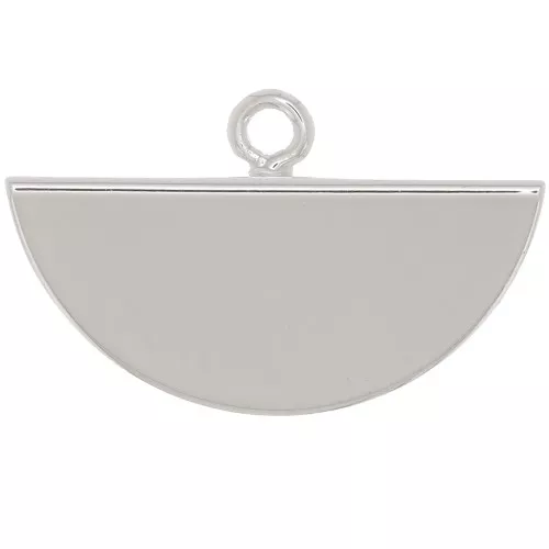 18x11mm Half-Moon Clamp Terminator - Fine silver plating x1