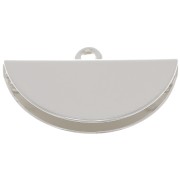 18x11mm Half-Moon Clamp Terminator - Fine silver plating x1