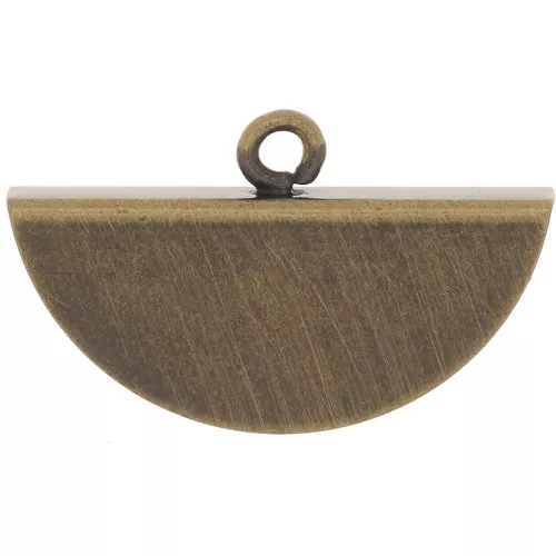 18x11mm Half-Moon Clamp Terminator - Bronze Tone x1