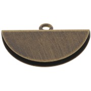 18x11mm Half-Moon Clamp Terminator - Bronze Tone x1