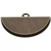 18x11mm Half-Moon Clamp Terminator - Bronze Tone x1