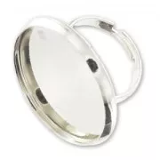 Ring base with 25mm setting Silver tone x1