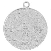 Aztec Calendar Pendant 21.5 mm 925 Sterling Silver x1|raw }}