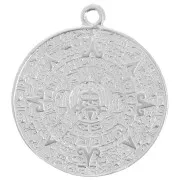 Aztec Calendar Pendant 21.5 mm 925 Sterling Silver x1