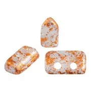 2x5mm Piros® Glass beads by Puca® - Opaque White Tweedy x10g