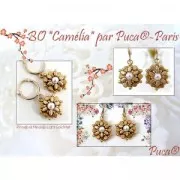 2x5mm Piros® Glass beads by Puca® - Opaque White Tweedy x10g