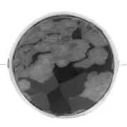 9mm 925 Sterling Silver Round faceted gemstone bead - Speckled Obsidian x1