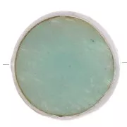 9mm 925 Sterling Silver Round faceted gemstone bead - Amazonite x1
