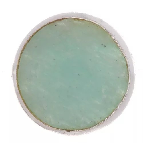 9mm 925 Sterling Silver Round faceted gemstone bead - Amazonite x1