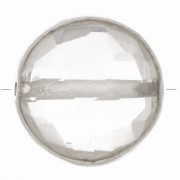 9mm 925 Sterling Silver Round faceted gemstone bead - Rock crystal x1