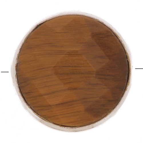 9mm 925 Sterling Silver Round faceted gemstone bead - Tiger Eye x1