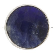 9mm 925 Sterling Silver Round faceted gemstone bead - Sodalite x1|raw }}