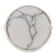 9mm 925 Sterling Silver Round faceted gemstone bead - Howlite x1