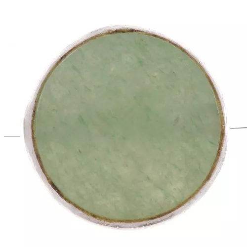 9mm 925 Sterling Silver Round faceted gemstone bead - Aventurine x1