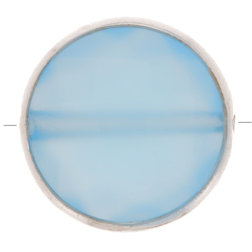 9mm 925 Sterling Silver Round faceted dyed gemstone bead - Blue Onyx x1