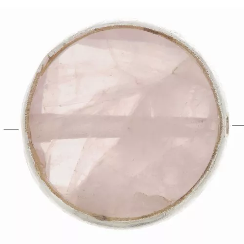 9mm 925 Sterling Silver Round faceted gemstone bead - Rose Quartz x1